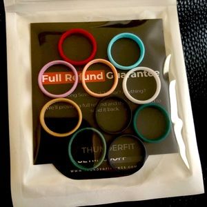 Multi colored silicone rings, size 5.